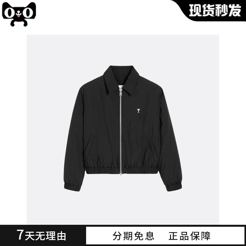 【Authentic in Stock】Ami Metal Heart Quilted Jacket Pure Cotton Zipper Top Unisex