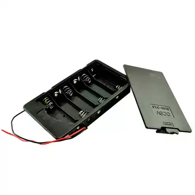 No 5 6-cell buckle cover battery box 9V with lid 6-cell No 5 with red and black wire 6-cell AA with lid battery box 9V