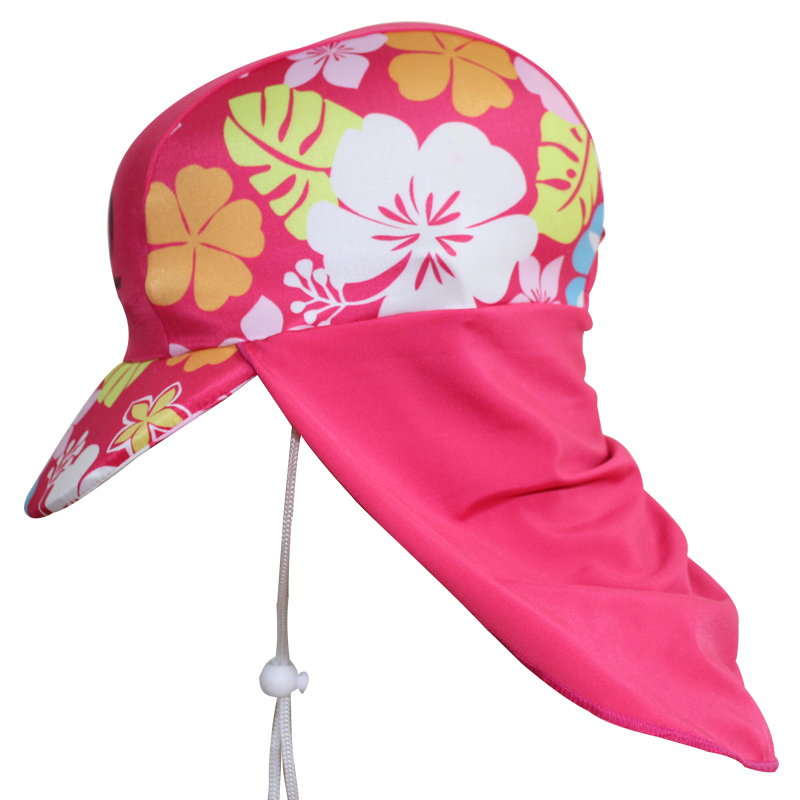 lelang Children's devil hat drawstring long curtain beach hat Baby swimming cap Sun visor Sun visor swimming cap