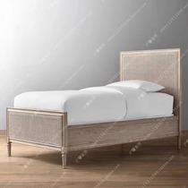 American Countryside Solid Wood Retro Rattan Art 1 5m Double Bed French Retro Bedroom 1 8m Princess Bed Marriage Bed