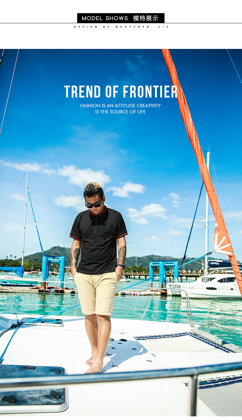 Wei Chen tide thương hiệu kích thước lớn nam mùa hè ngắn tay T-Shirt người đàn ông béo cộng với phân bón để tăng lỏng ve áo nửa tay POLO áo sơ mi nam aso polo