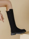 Long Boots for Women 2025 New Winter Style Fleece-Lined Boots with Chunky Heels, Knee-High Riding Boots, Martin Slim Boots