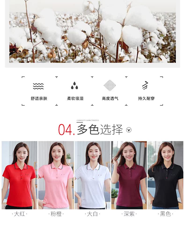 Áo sơ mi hè mới 2019 thể thao áo thun ngắn tay nữ ve áo cỡ lớn cotton từ bi Áo thun nữ Hàn Quốc - Áo phông áo thun đen nữ