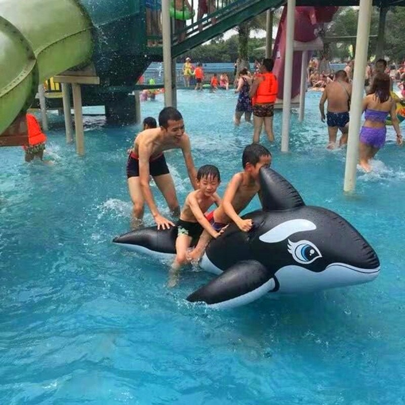 Dolphin mount shark thickened PVC inflatable black whale floating water inflatable toy