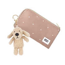 Japanese Magazines Milk Tea Cute Teenage Loving Puppies Silk Satin Mask Containing Makeup Bag Pendant two sets