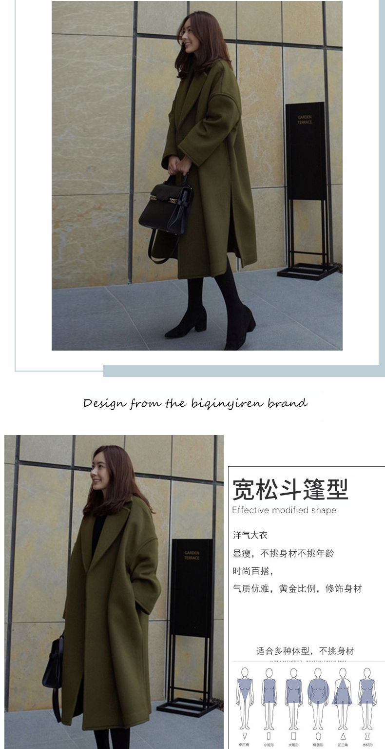 Chống mùa len màu đen coat dày hơn kích thước lớn Hàn Quốc phiên bản của gió áo len nữ coat caramel màu dài retro áo phao nữ dáng dài hàn quốc