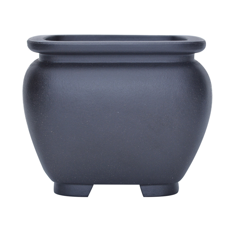 Flowerpot ceramic beam expressions using square black mud boutique purple sand Flowerpot indoor small bonsai pot meaty plant asparagus pot