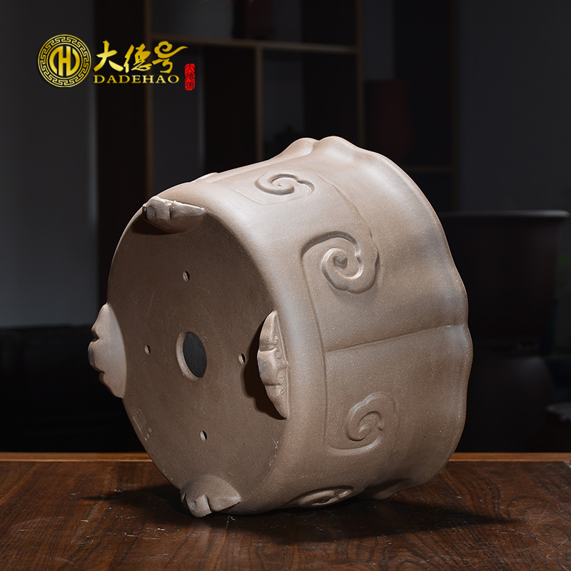 Violet arenaceous circular bonsai huai basin miniature creative boutique yixing pot fake rocks bibulous bonsai pot