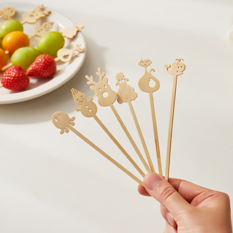 Cartoon Network Red Mini Sugar Luhuzhu One-off Small Sign Child Creative Making Fruit Fork Sign 50 Root