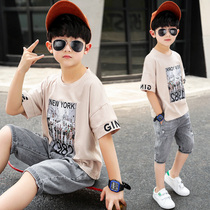 Childrens clothing boy summer suit 2021 new middle and big boy handsome boy Korean version of the foreign style net red fashionable summer