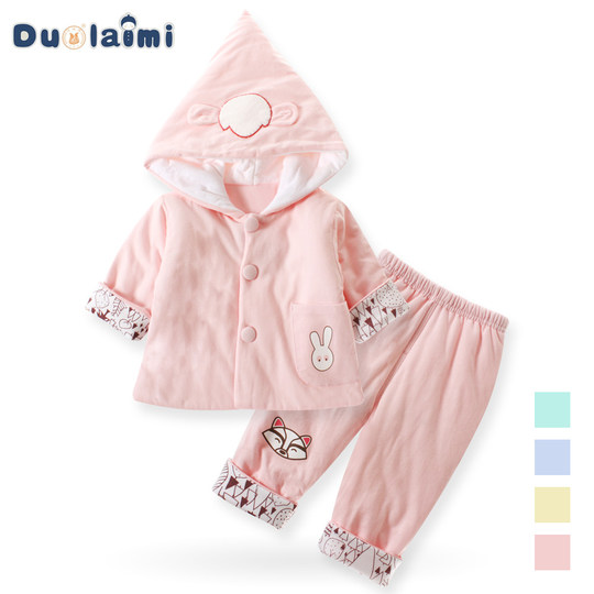 Baby spring clothes newborn clothes cotton outing suits 0-1 year old male and female baby newborn thin cotton coat