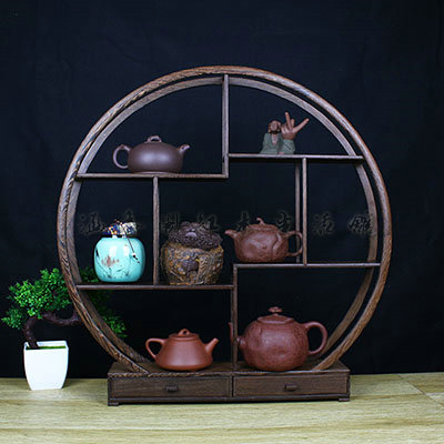 T the teapot teacup tea pet receive frame display little rich ancient frame tea tea tea much bao ge spare parts