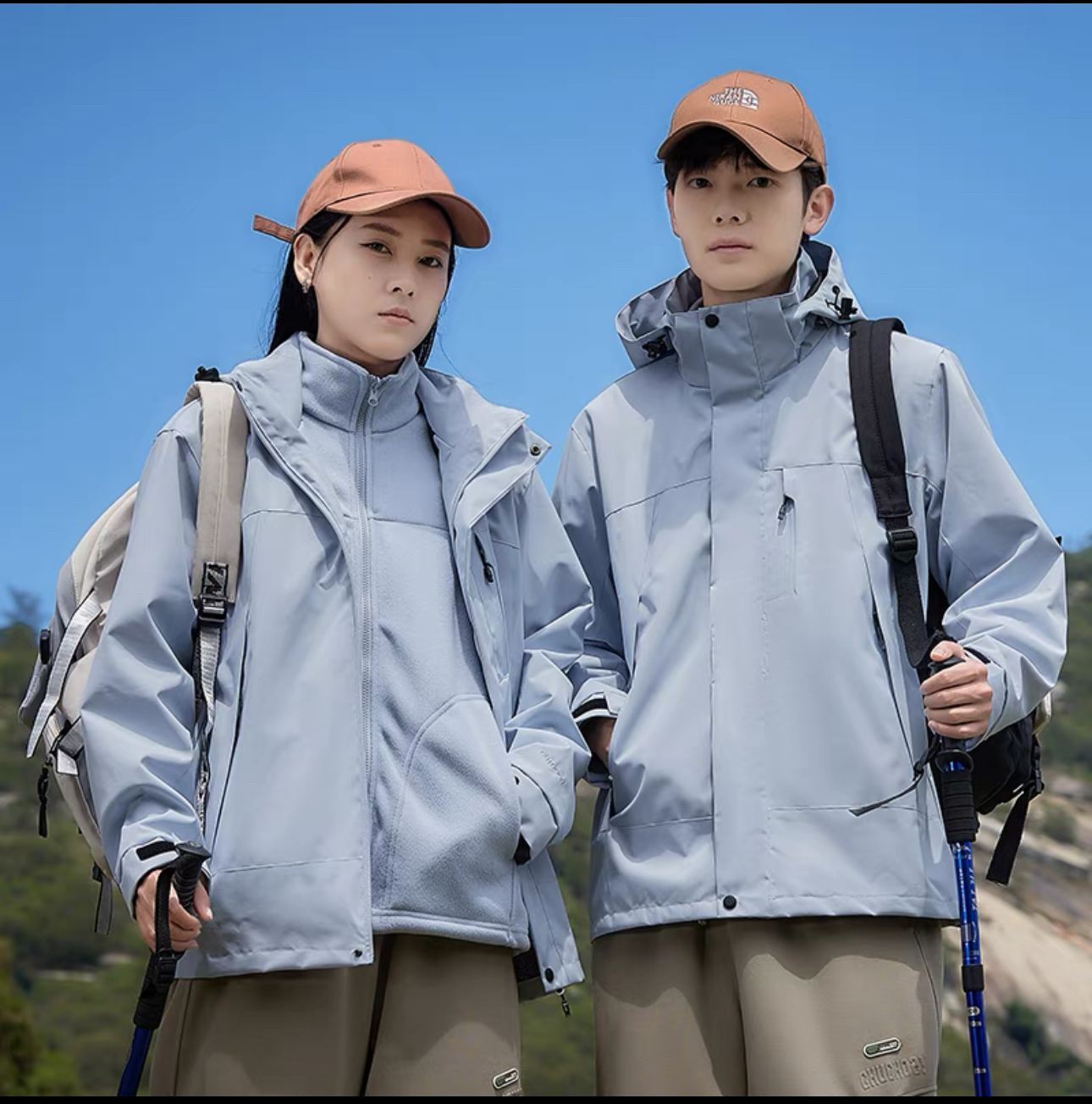 Allai Wolf Claw Sport Outdoor Jacke Drei-in-Eins abnehmbare und samt verdickte Outdoor-Bergsteiger kleidung
