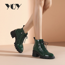 Autumn and winter high heels women 2021 New thick bottom boots children Martin boots English style vintage Women boots short boots