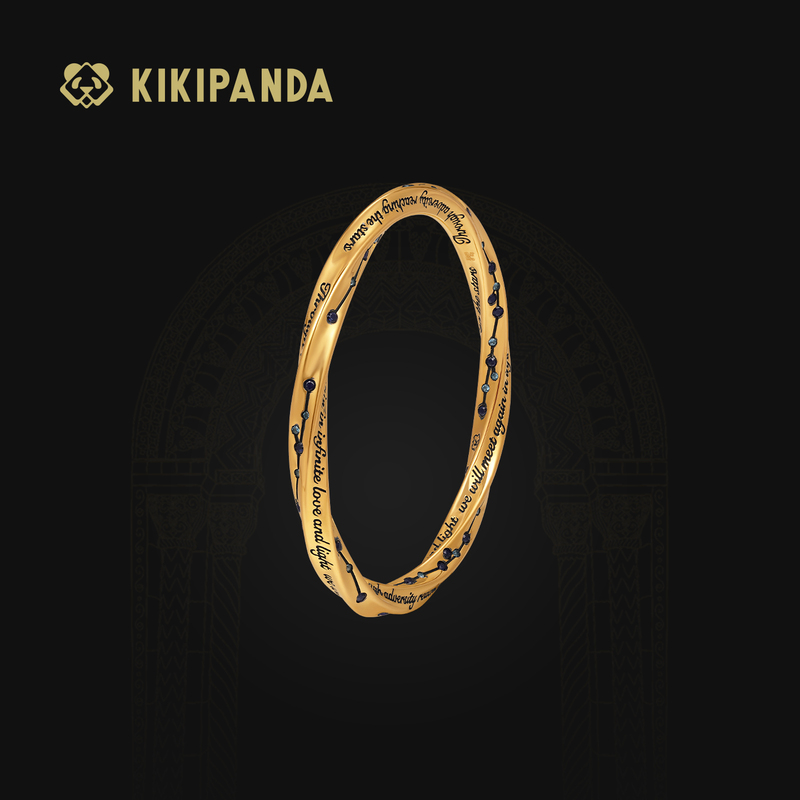 Kikipanda Qiqi Jewelry Black Gold Bracelet Women's Gold Bracelet Pure Gold 999 Bracelet Infinite Starry Sky Original Design Kikipanda Qiqi Jewelry Black Gold Bracelet Women's Gold Bracelet Pure Gold 999 Bracelet Infinite Starry Sky Original Design