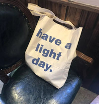 Korea have a light day original ins letters shopping bags Hand minimis about single shoulder bag Canvas Bag Cotton