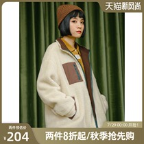 omont egg tarts home vintage lamb wool frock cotton coat Schoolgirl thickened jacket short cotton coat winter