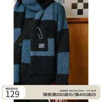 omont egg tarts home retro college wind banging with wide striped wool circle scarves around the neck and warm shawl winter