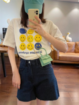 SANDRO MOSCOLONI2022 Spring Summer New Fried Street Sports Wind Suit Harbor Taste Denim Shorts Two Sets