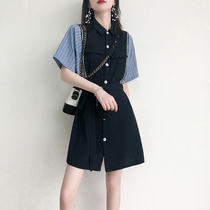  SANDRO MOSCOLONI shirt dress female design sense niche 2021 summer new temperament thin dress