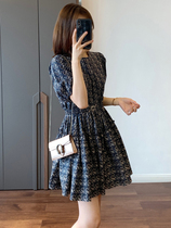 SANDRO MOCOLONI SUMMER NEW TEMPERAMENT SMALL CRUMBLES Bliss Sleeves Clot Dress Cashew Slim Short Skirt Woman