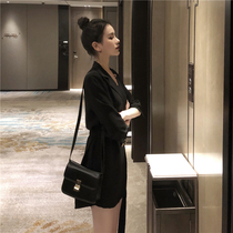  SANDRO MOSCOLONI spring and autumn suit dress new slim slim temperament small black skirt female trend