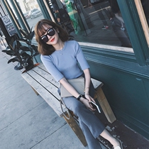  SANDRO MOSCOLONI spring and summer royal sister light ripe wind age reduction small fragrance fashion temperament two-piece suit pants women