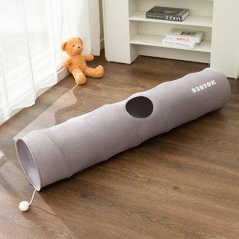 Cat Tunnel Self-Entertainment Boredom-Relief Passage, Foldable and Storable, Cat Teaser Wand Toy, Kitten and Young Cat Durable Scratch-Resistant Hideaway House