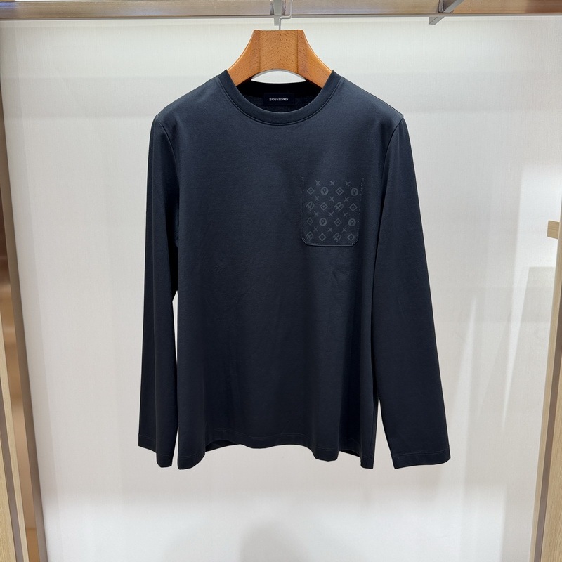 Bosssunwen 2024 Autumn 3-Color Round Neck Long-Sleeved T-Shirt 143110051370 Tag 1380
