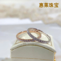 Huilai jewelry 18k white gold rose gold diamond row ring Fashion stacked ring True diamond diamond ring female