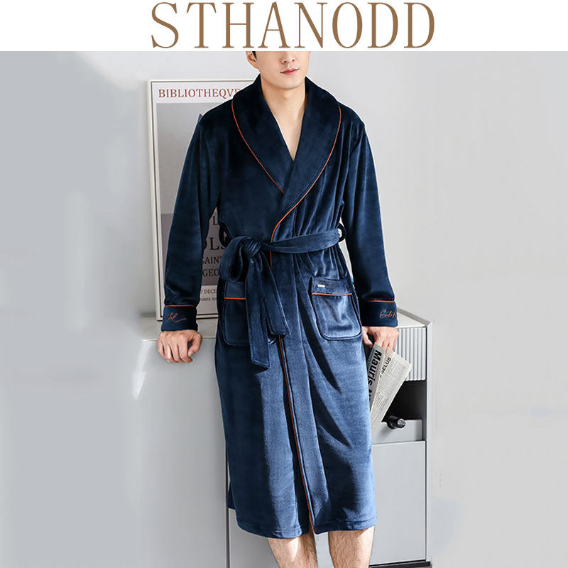 Bigano Winter Flannel Couple Sleeping Robes Men's Bathrobe Women Coral Suede Gvet Warm Pyjamas for a long version of the morning robe.