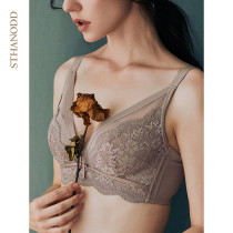 Bigano new sexy plus size beauty back bra suit Lace no bra rim thin section adjustment external expansion sagging