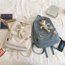 Han Prints Junior High School Bag 2020 New Cute Teenage Girl Pure Color Double Shoulder Bag Boy Fashion Casual Tourist Backpack