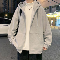 2025 New Cardigan Sweatshirt for Men, Spring and Autumn Hooded Zip-Up Sports Heavyweight Jacket, American Style Trendy Brand Men's Top