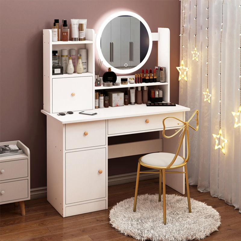 现代简约网红梳妆台收纳柜一体化妆台卧室小型化妆桌小ㄨ户型梳妆柜