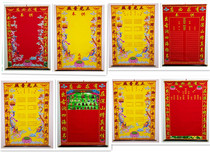 Big and small number silk cloth Baojia family out of the horse fairy upper and lower square mouth fairy Hu Huang dedicated to the fairy Buddha Taoism Hall single cloth picture