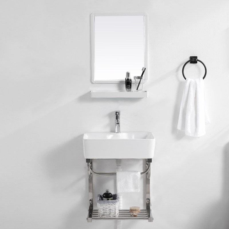 [USD 25.44] Household small bathroom ceramic small washbasin single basin washbasin sink ...