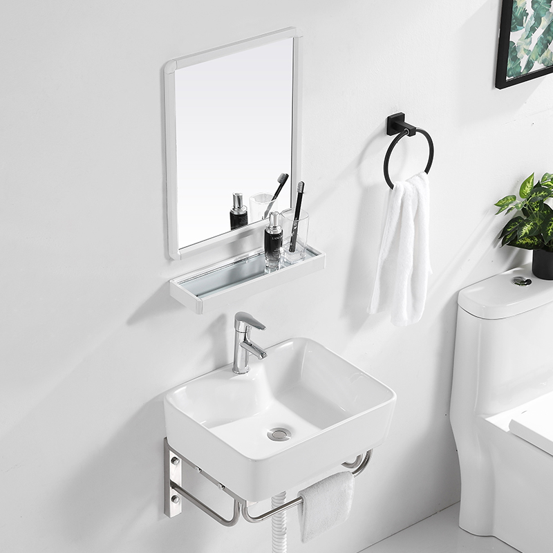 [USD 25.44] Household small bathroom ceramic small washbasin single