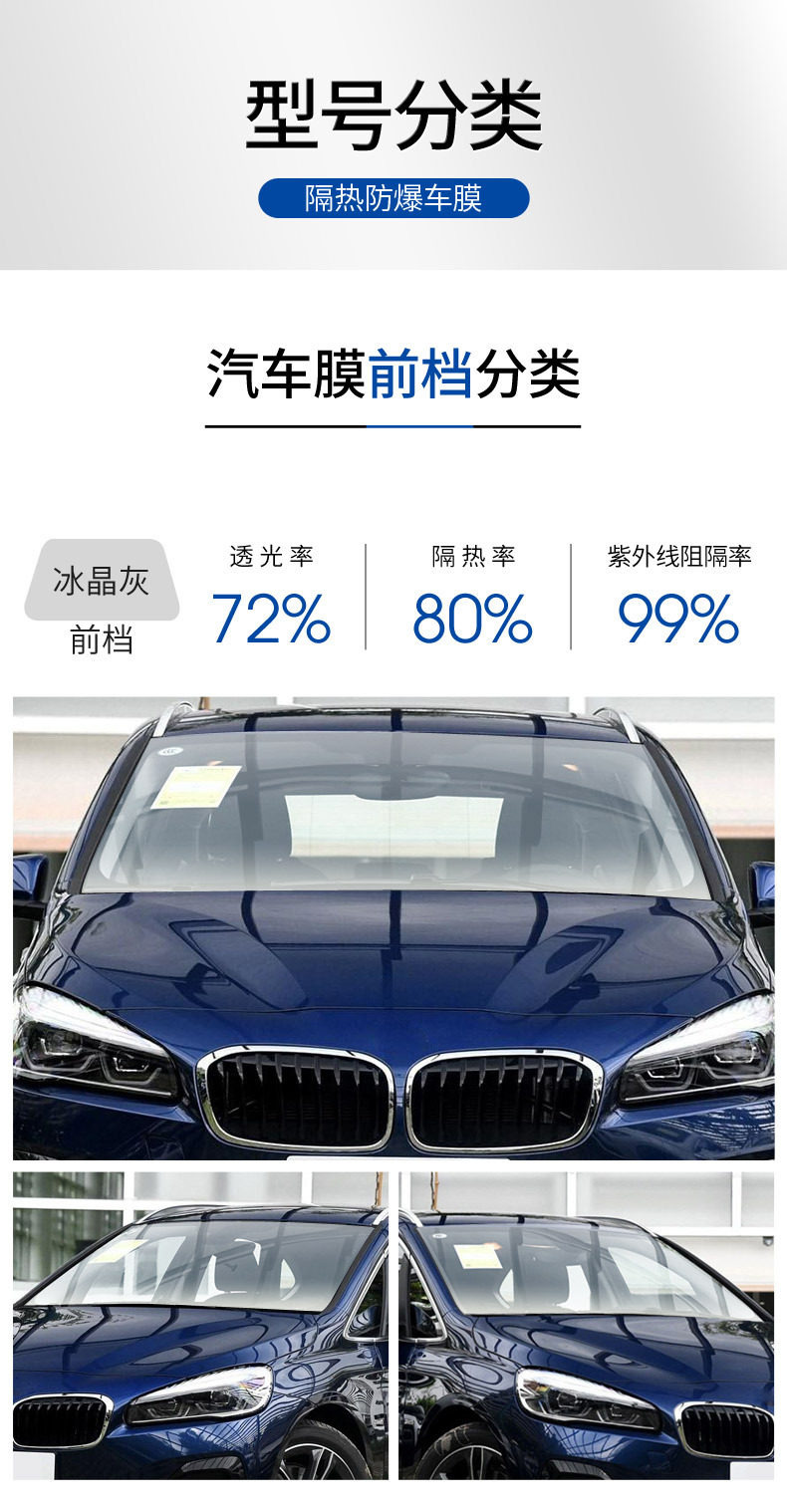 Car Glass Film, Explosion-Proof, Heat-Insulating, Sun Protection, Black Privacy Film for Vans, Sedans, and Trucks, Self-Adhesive