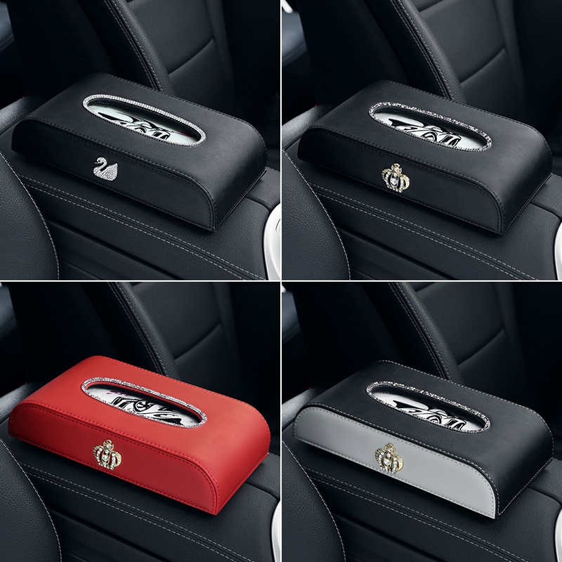 Car Tissue Box Crate Cardboard Box Seat Style Interior Women Car Creation Studi with Cute Onboard Armrest Box Tissue Box #-Taobao