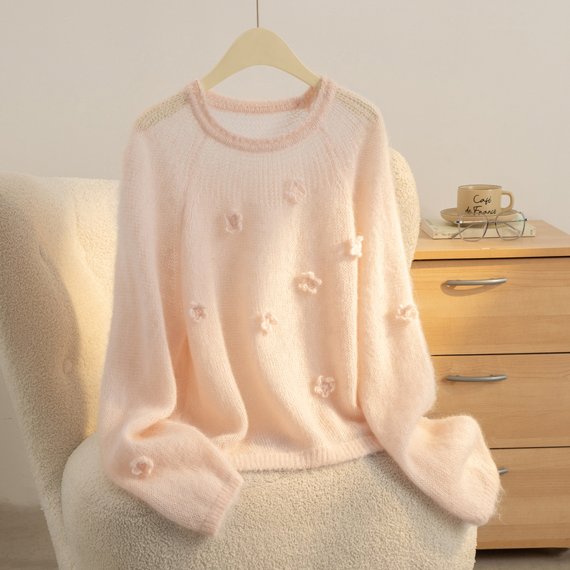 Three-Dimensional Floral Cashmere Crochet Hollow-Out Blouse for Women, 2026 Autumn Knitwear, European Style, Heavy Craftsmanship, Soft and Lazy Sweater Three-Dimensional Floral Cashmere Crochet Hollow-Out Blouse for Women, 2026 Autumn Knitwear, European Style, Heavy Craftsmanship, Soft and Lazy Sweater