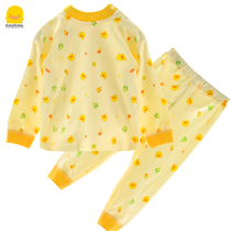Broken clearance Yellow Duckling baby cotton underwear set 1 year old male and female baby four season autumn clothes