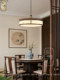 Song-Style Aesthetic Restaurant Chandelier, New Chinese-Style Retro Solid Wood Linear Tea Room Lamp, Study Room, Dining Room, Staircase Lighting Fixtures