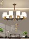 New Chinese-Style Chandelier, Living Room Lamp, All-Copper Lighting Fixture, Chinese Style Modern Minimalist Dining Room Bedroom Lamp, Elegant and Luxurious Lighting