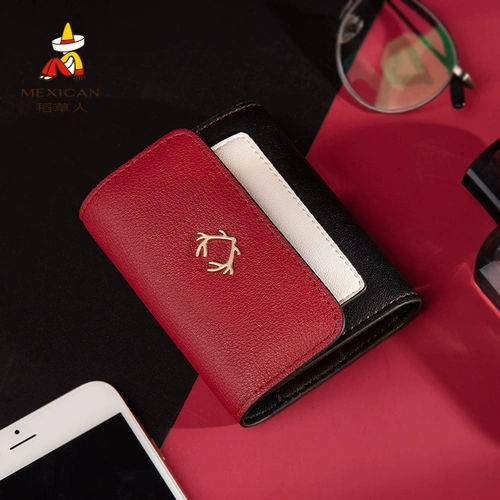 Mexican/稻草人 Картхолдер, сумка через плечо, кожаный короткий кошелек, коллекция 2021