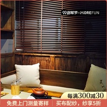 (Door-to-door installation) wooden Louver rope shading roller blinds kitchen office toilet custom curtain roller blinds