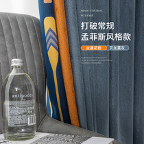 Curtain modern simple bedroom shading sunshade insulation 2021 new living room light luxury cotton linen splicing hook type