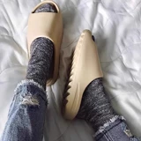 Подлинный кокосовый орех yeezy Slippers Летние шлепанцы слайд-шоу Обувь Сандалии.
