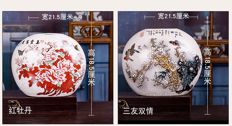 Jingdezhen ceramic vases, rural household decorations sitting room porch porcelain crafts antique European - style furnishing articles