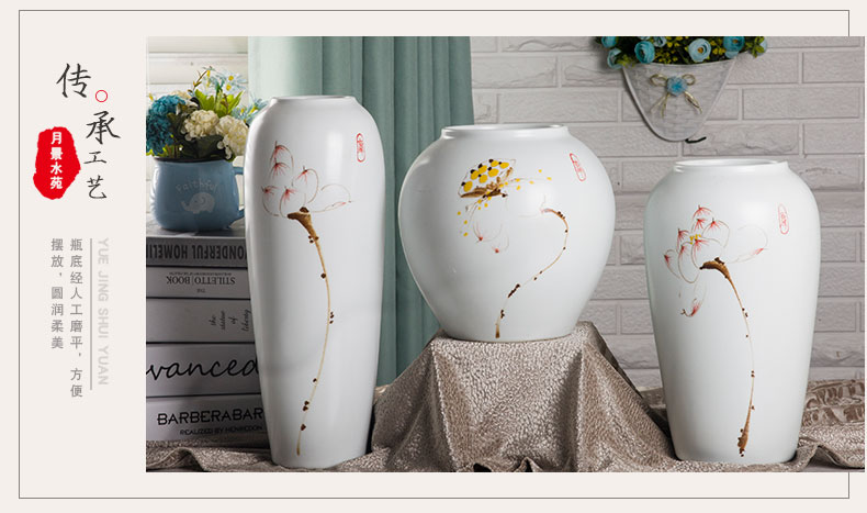 Ceramic vase three - piece creative furnishing articles contracted sitting room adornment blue flower vase TV ark, decoration decoration